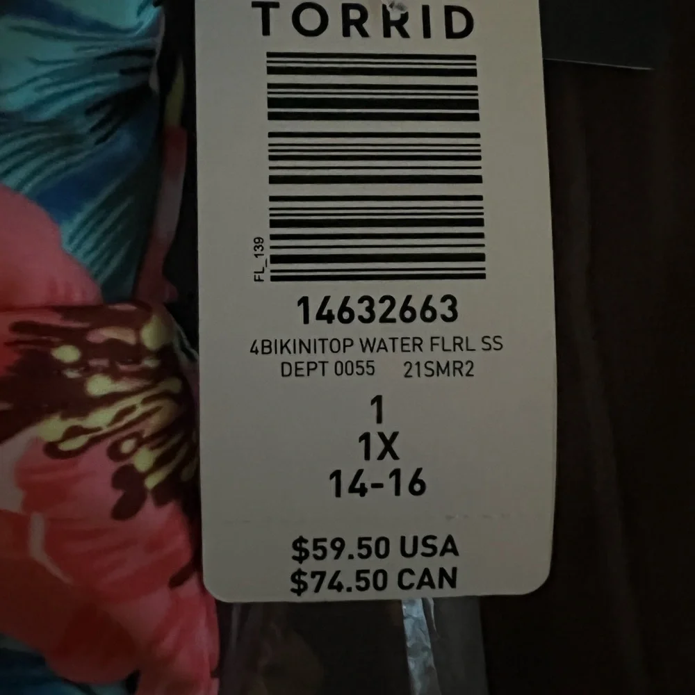 Torrid NWT 2 pcs. blue water floral bathing suit. - Picture 10 of 10